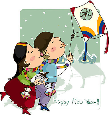 EPS 전신 한국문화 한국전통 여자 명절 남자 어린이 겨울 일러스트 새해 한국 서기 사람 소녀 소년 야외 두명 설날 전통놀이 연날리기 어린이만 국내일러스트 동양문화 전통 계절 기념일 아시아 모션 놀이 파일형식 벡터