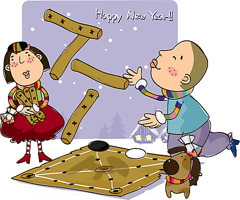 EPS 전신 한국문화 한국전통 여자 명절 남자 어린이 겨울 일러스트 새해 한국 서기 사람 소녀 소년 야외 두명 설날 전통놀이 개 윷놀이 어린이만 국내일러스트 동양문화 전통 계절 기념일 아시아 포유류 모션 놀이 파일형식 벡터