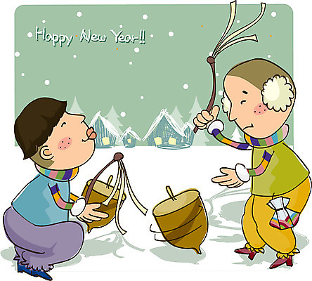 EPS 전신 한국문화 한국전통 명절 남자 어린이 겨울 일러스트 새해 한국 사람 소년 야외 두명 친구 설날 전통놀이 팽이치기 남자만 어린이만 소년만 국내일러스트 동양문화 전통 계절 기념일 아시아 관계 놀이 파일형식 벡터