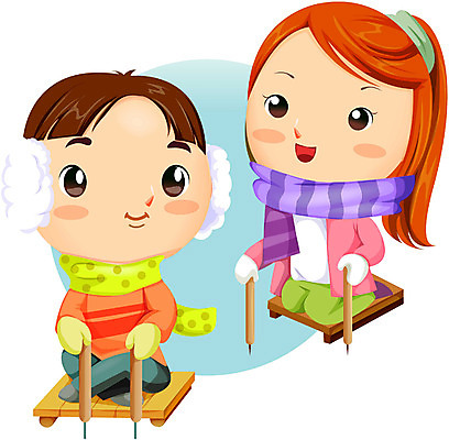 EPS 한국문화 한국전통 커플 사계절 계절 여자 남자 겨울 일러스트 놀이 한국 사람 소년 두명 얼음 전통놀이 이미지다이어리 썰매 빙판 썰매타기 국내일러스트 자연요소 동양문화 전통 아시아 어린이 관계 파일형식 벡터