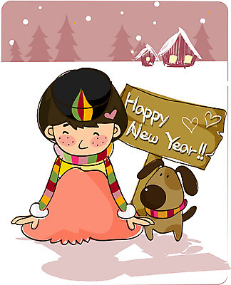 EPS 전신 여자 명절 반려견 초등학생 어린이 겨울 일러스트 새해 한명 사람 앉기 소녀 야외 설날 절 한복 세배 여자만 여자한명만 어린이만 소녀만 소녀한명만 국내일러스트 1 학생 한국전통 전통 계절 기념일 모션 반려동물 인사 절_인사 개 전통의상 파일형식 벡터