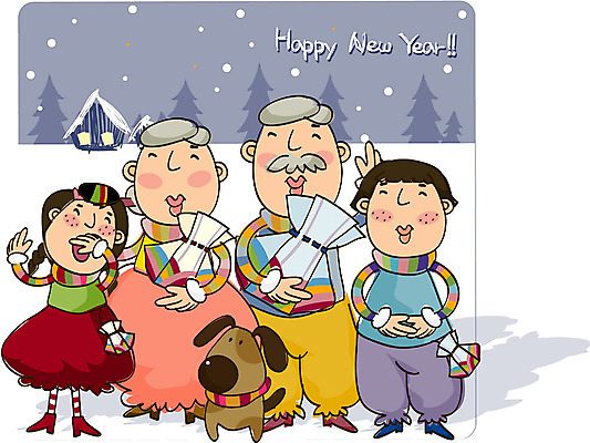 EPS 전신 여자 명절 남자 겨울 일러스트 가족 새해 한국 서기 사람 여러명 야외 설날 인사 개 국내일러스트 전통 계절 기념일 아시아 다수 포유류 관계 모션 예절 파일형식 벡터