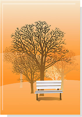 EPS 클립아트 나무 사계절 계절 공원 공공시설 백그라운드 벤치 일러스트 자연 풍경 사람없음 야외 정원 가을 도시 가을배경 국내일러스트 식물 의자 시설 생태계 파일형식 벡터 가을_계절