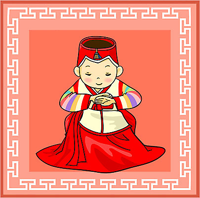EPS 전통 여자 명절 일러스트 청소년 한명 사람 10대 설날 추석 절 한복 세배 여자만 여자한명만 십대만 십대여자만 십대여자한명만 국내일러스트 1 한국전통 기념일 인사 절_인사 전통의상 파일형식 벡터