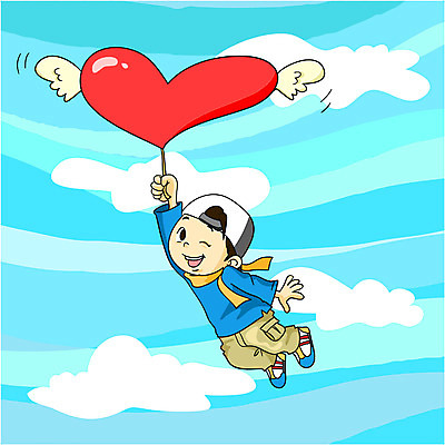 EPS 주간 전신 기념일 남자 초등학생 어린이 일러스트 화이트데이 발렌타인데이 사랑 한명 사람 소년 야외 하트 비행 풍선 남자만 남자한명만 어린이만 소년만 소년한명만 국내일러스트 자연요소 모양 1 학생 감정 데이이벤트 이벤트 파일형식 벡터