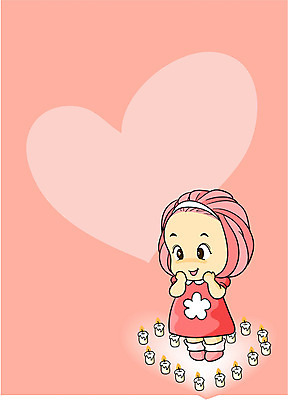 EPS 전신 여자 기념일 어린이 백그라운드 일러스트 초 촛불 화이트데이 발렌타인데이 사랑 한명 서기 사람 소녀 이벤트 10대 하트 여자만 여자한명만 소녀만 국내일러스트 모양 1 감정 모션 데이이벤트 청소년 어린이만 파일형식 벡터