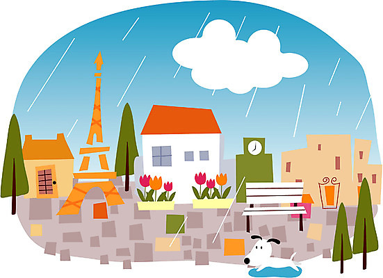EPS 주간 클립아트 백그라운드 일러스트 자연현상 자연 날씨 풍경 사람없음 야외 마을 도시 비 소서 국내일러스트 자연요소 여름 절기 생태계 파일형식 벡터