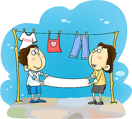 EPS 주간 전신 라이프스타일 부부 커플 여자 남자 가사 일러스트 신혼부부 하늘 사랑 서기 사람 야외 두명 빨래 국내일러스트 자연요소 감정 관계 모션 생활 신혼 파일형식 벡터