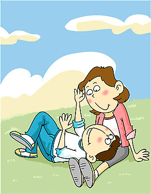 EPS 주간 전신 라이프스타일 부부 커플 여자 남자 데이트 일러스트 하늘 사랑 사람 앉기 잔디 초원 야외 두명 소풍 로맨틱 풀 국내일러스트 자연요소 식물 감정 컨셉 관계 모션 생활 야외활동 파일형식 벡터