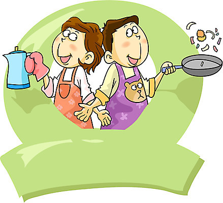 EPS 라이프스타일 부부 커플 여자 남자 가사 일러스트 신혼부부 사랑 요리 사람 상반신 두명 국내일러스트 감정 관계 생활 신혼 파일형식 벡터