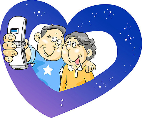 EPS 라이프스타일 부부 커플 여자 할아버지 노년 남자 별 할머니 일러스트 사랑 사람 상반신 두명 스마트폰 카메라 노부부 사진촬영 촬영 로맨틱 실버 셀프카메라 노인만 성인만 국내일러스트 자연요소 감정 컨셉 관계 성인 생활 전자제품 핸드폰 스마트기기 파일형식 벡터