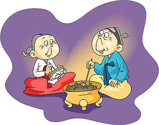 EPS 전신 전통 라이프스타일 부부 커플 여자 할아버지 노년 남자 할머니 일러스트 사랑 사람 앉기 두명 라이프 노부부 실버 한복 화로 노인만 성인만 국내일러스트 한국전통 그릇 감정 관계 모션 성인 생활 전통의상 파일형식 벡터