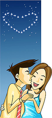 EPS 커플 여자 남자 별 데이트 일러스트 키스 사랑 사람 상반신 두명 로맨틱 하트 국내일러스트 자연요소 모양 감정 컨셉 관계 애정표현 파일형식 벡터