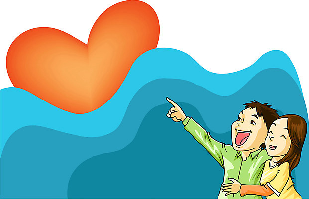 EPS 커플 여자 남자 감정 데이트 일러스트 사랑 사람 상반신 두명 하트 국내일러스트 모양 관계 파일형식 벡터