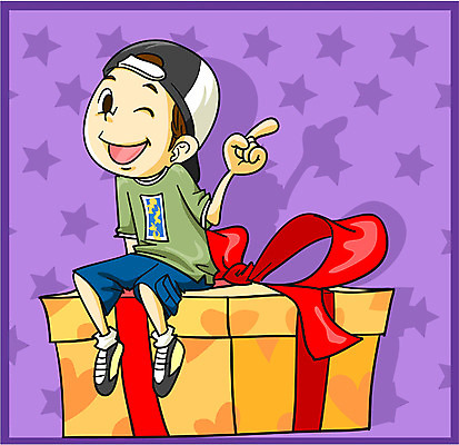 EPS 전신 기념일 남자 초등학생 어린이 일러스트 화이트데이 선물 사랑 한명 사람 앉기 소년 상자 남자만 남자한명만 어린이만 소년만 소년한명만 국내일러스트 1 학생 감정 모션 데이이벤트 이벤트 파일형식 벡터