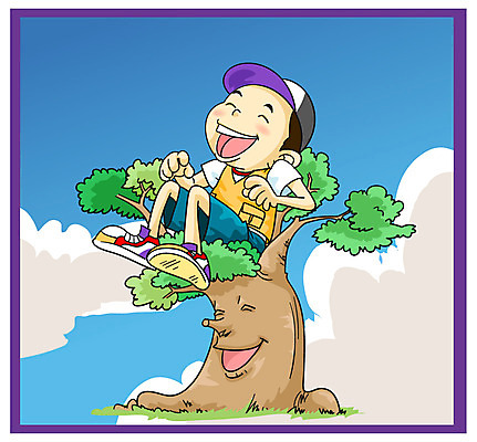 EPS 주간 전신 나무 남자 어린이 일러스트 한명 웃음 사람 앉기 소년 야외 식목일 즐거움 남자만 남자한명만 어린이만 소년만 소년한명만 국내일러스트 자연요소 식물 1 기념일 감정 모션 표정 파일형식 벡터