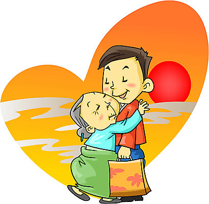 EPS 전신 여자 명절 노년 남자 아들 할머니 일러스트 가족 엄마 사랑 서기 사람 야외 두명 설날 추석 가을 한복 모정 노인만 성인만 국내일러스트 한국전통 전통 계절 기념일 감정 관계 모션 성인 전통의상 파일형식 벡터