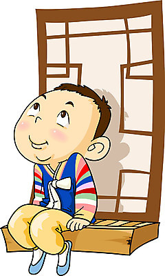 EPS 전신 전통 명절 남자 초등학생 어린이 일러스트 한명 사람 앉기 소년 설날 추석 한복 남자만 남자한명만 어린이만 소년만 소년한명만 국내일러스트 1 학생 한국전통 기념일 모션 전통의상 파일형식 벡터