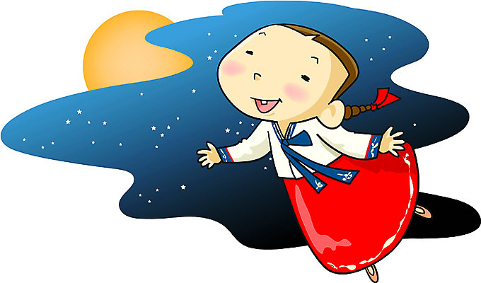 EPS 전신 전통 여자 명절 별 일러스트 청소년 한명 사람 야외 10대 설날 추석 가을 야간 한복 여자만 여자한명만 십대만 십대여자만 십대여자한명만 국내일러스트 자연요소 1 한국전통 계절 기념일 전통의상 파일형식 벡터