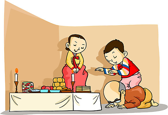 EPS 한국문화 한국전통 여자 명절 남자 일러스트 가족 한국 사람 성인 두명 설날 추석 절 제사 전통의례 성인만 국내일러스트 동양문화 전통 기념일 아시아 관계 인사 파일형식 벡터