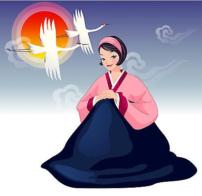 EPS 전통 계절 여자 명절 겨울 일러스트 새해 한명 사람 이벤트 20대 성인 설날 학 전통의상 한복 이미지다이어리 여자만 여자한명만 성인여자만 청년만 청년여자만 성인한명만 청년여자한명만 성인여자한명만 성인만 국내일러스트 1 한국전통 기념일 조류 청년 파일형식 벡터