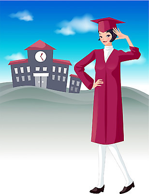 EPS 주간 여자 교육 일러스트 학사모 졸업 학교 청소년 하늘 한명 사람 이벤트 20대 성인 야외 스쿨라이프 졸업가운 이미지다이어리 여자만 여자한명만 국내일러스트 자연요소 모자_잡화 1 라이프스타일 청년 가운 파일형식 벡터
