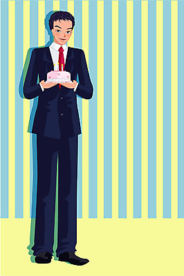 남자 프로포즈 일러스트 화이트데이 선물 사랑 사람 이벤트 케이크 이미지다이어리 남자만 국내일러스트 감정 데이이벤트 디저트