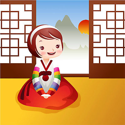 EPS 주간 전통 여자 명절 일러스트 청소년 하늘 새해 실내 한명 사람 10대 설날 추석 전통의상 한복 여자만 여자한명만 십대만 십대여자만 십대여자한명만 국내일러스트 자연요소 1 한국전통 기념일 내부 파일형식 벡터