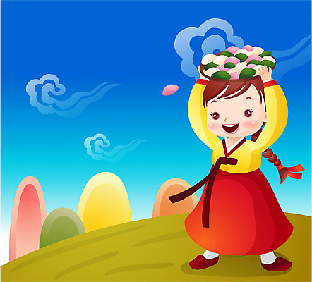 EPS 주간 전통 여자 명절 일러스트 청소년 하늘 떡 한명 사람 야외 10대 추석 전통의상 한복 송편 여자만 여자한명만 십대만 십대여자만 십대여자한명만 국내일러스트 자연요소 1 한국전통 기념일 파일형식 벡터