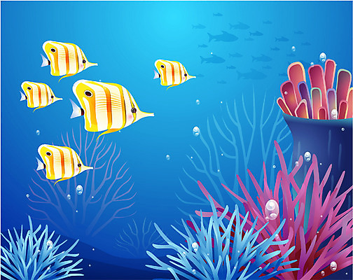 EPS 동물 척추동물 바다 일러스트 자연 관상어 어류 풍경 사람없음 바닷속 해저 수중동물 바다배경 국내일러스트 백그라운드 수중 생태계 파일형식 벡터
