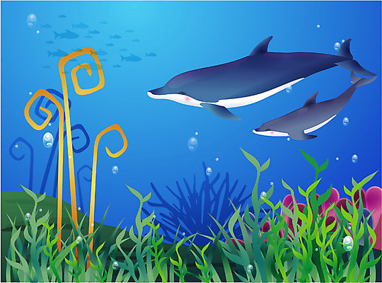 EPS 동물 척추동물 바다 일러스트 포유류 자연 어류 풍경 사람없음 바닷속 해저 바다동물 수중동물 고래 돌고래 바다배경 국내일러스트 백그라운드 수중 생태계 파일형식 벡터