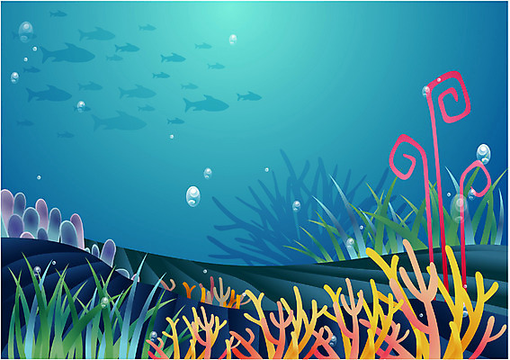 EPS 바다 일러스트 자연 어류 풍경 사람없음 심해 바닷속 해저 수중동물 바다배경 국내일러스트 동물 백그라운드 수중 생태계 파일형식 벡터