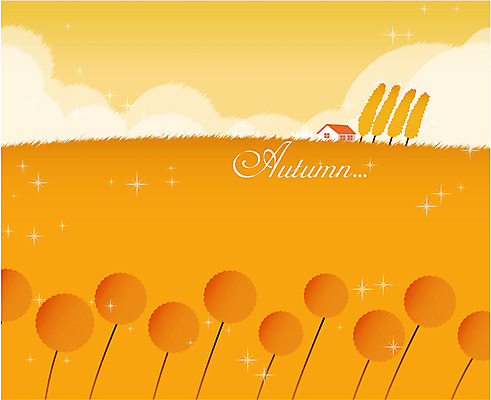 EPS 주간 나무 사계절 계절 컬러 백그라운드 일러스트 자연 주택 풍경 초원 사람없음 야외 주황색 가을 추분 가을배경 국내일러스트 자연요소 식물 건물 절기 생태계 파일형식 벡터 가을_계절
