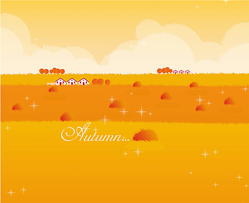 EPS 주간 사계절 계절 컬러 백그라운드 일러스트 자연 주택 풍경 초원 사람없음 야외 마을 주황색 가을 추분 가을배경 국내일러스트 자연요소 건물 절기 생태계 파일형식 벡터 가을_계절