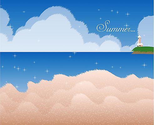 EPS 주간 사계절 계절 바다 섬 백그라운드 일러스트 교통시설 자연 하늘 등대 풍경 해변 사람없음 야외 여름 모래사장 소만 국내일러스트 자연요소 교통 시설 생태계 파일형식 벡터
