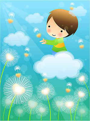 EPS 주간 구름 남자 감정 어린이라이프 초등학생 어린이 일러스트 상상 한명 사람 소년 상반신 야외 빛 꿈 비행 민들레 순수 민들레홀씨 남자만 남자한명만 어린이만 소년만 소년한명만 국내일러스트 자연요소 1 학생 라이프스타일 꽃 컨셉 파일형식 벡터