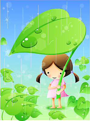 EPS 주간 전신 여자 어린이라이프 초등학생 어린이 잎 일러스트 자연 날씨 나뭇잎 한명 서기 사람 소녀 야외 초록색 물방울 비 소서 여자만 여자한명만 어린이만 소녀만 소녀한명만 국내일러스트 자연요소 식물 1 학생 라이프스타일 컬러 모션 여름 절기 생태계 파일형식 벡터