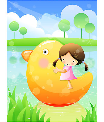 EPS 주간 전신 여자 감정 어린이라이프 호수 초등학생 어린이 일러스트 상상 병아리 한명 사람 앉기 풍경 소녀 야외 빛 강 순수 선박 여자만 여자한명만 어린이만 소녀만 소녀한명만 국내일러스트 자연요소 1 학생 라이프스타일 컨셉 수상교통 모션 조류 파일형식 벡터