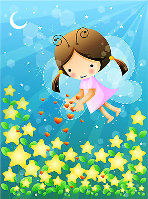 EPS 전신 여자 감정 어린이라이프 별 초등학생 어린이 나비 꽃밭 일러스트 상상 한명 사람 소녀 야외 빛 하트 비행 순수 여자만 여자한명만 어린이만 소녀만 소녀한명만 국내일러스트 자연요소 모양 1 학생 라이프스타일 꽃 곤충 컨셉 파일형식 벡터
