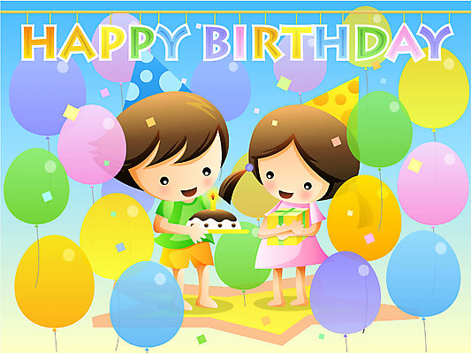 EPS 전신 여자 기념일 남자 어린이라이프 어린이 일러스트 실내 선물 서기 사람 소녀 이벤트 소년 두명 장식 친구 파티 케이크 축하 생일 풍선 어린이만 국내일러스트 라이프스타일 컨셉 관계 모션 디저트 내부 파일형식 벡터