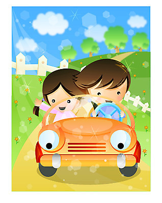 EPS 주간 커플 여자 남자 어린이라이프 길 어린이 여행 일러스트 자동차 휴가 사람 앉기 소녀 소년 상반신 야외 두명 친구 소풍 드라이브 운전 어린이만 국내일러스트 자연요소 라이프스타일 육상교통 관계 모션 야외활동 파일형식 벡터