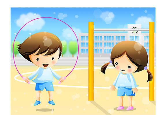 EPS 주간 전신 학생 여자 어린이교육 교육 남자 어린이라이프 초등학생 어린이 일러스트 학교 하늘 서기 사람 소녀 소년 야외 두명 운동 운동장 줄넘기 체육시간 철봉 어린이만 국내일러스트 자연요소 라이프스타일 스포츠시설 모션 수업 건강 공간 파일형식 벡터