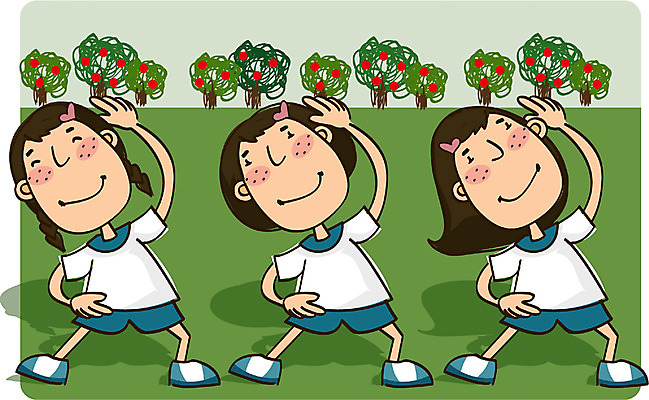 EPS 주간 전신 학생 여학생 여자 교육 일러스트 교과목 청소년 서기 사람 야외 세명 친구 운동 체육시간 생활체조 체조 체육교육 여자만 십대만 십대여자만 국내일러스트 자연요소 관계 모션 수업 건강 체육 파일형식 벡터