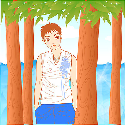 EPS 주간 나무 웰빙 계절 여자 남자 여유 바다 여행 일러스트 휴가 휴식 여러그루 한명 서기 사람 상반신 20대 성인 야외 여름 여름휴가 바캉스 비치웨어 청년만 성인만 국내일러스트 자연요소 식물 1 옷 감정 다수 컨셉 모션 청년 파일형식 벡터 여름_계절