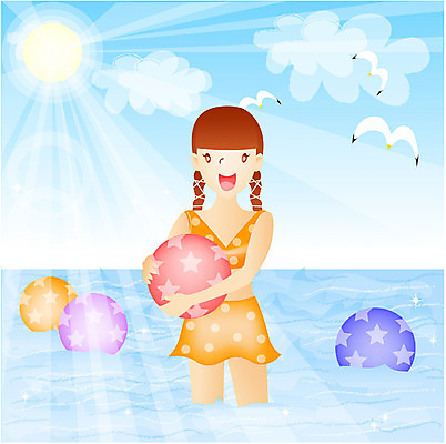 EPS 주간 웰빙 계절 여자 여유 초등학생 어린이 바다 여행 일러스트 휴가 휴식 한명 서기 사람 소녀 상반신 야외 여름 여름휴가 바캉스 빛 태양 비치볼 비치웨어 여자만 여자한명만 어린이만 소녀만 소녀한명만 국내일러스트 자연요소 1 학생 옷 감정 컨셉 공 모션 바캉스용품 파일형식 벡터 여름_계절