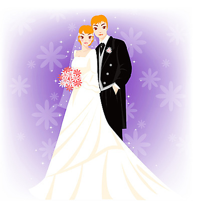 EPS 전신 모델 커플 여자 남자 신부 한쌍 부케 포즈 신랑 결혼 일러스트 서기 사람 성인 두명 성인만 국내일러스트 꽃다발 관계 모션 이벤트 파일형식 벡터