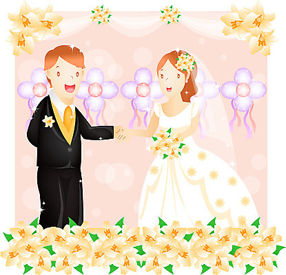 EPS 커플 여자 남자 신부 한쌍 신랑 결혼 일러스트 결혼식 서기 사람 상반신 성인 두명 성인만 국내일러스트 관계 모션 이벤트 파일형식 벡터