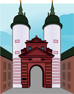 EPS 주간 클립아트 해외 시설물 건축 유럽 외국문화 여행 고건축 유적 일러스트 유럽건축 휴가 독일 풍경 사람없음 야외 관광지 하이델베르크 국내일러스트 자연요소 전통 건축물 나라 문화 서양건축 파일형식 벡터