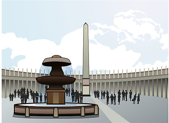 EPS 주간 클립아트 해외 시설물 건축 여행 일러스트 휴가 풍경 사람없음 야외 관광지 로마 광장 바티칸 오벨리스크 국내일러스트 자연요소 건축물 이탈리아 파일형식 벡터