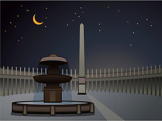 EPS 클립아트 해외 시설물 건축 여행 일러스트 휴가 풍경 사람없음 야외 관광지 로마 광장 바티칸 오벨리스크 국내일러스트 건축물 이탈리아 파일형식 벡터